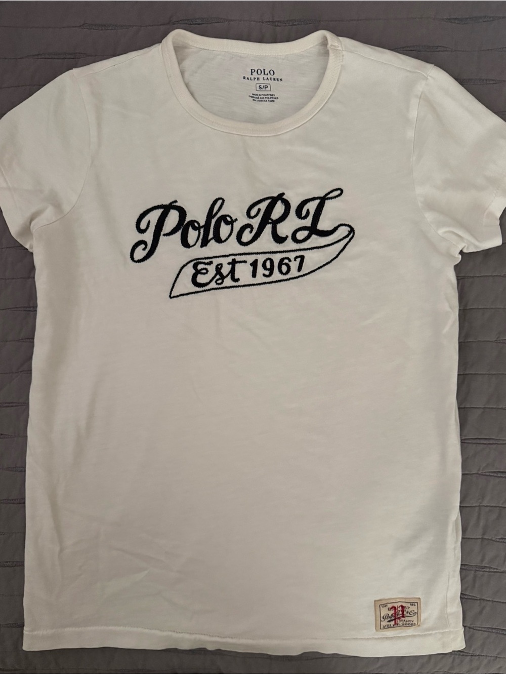 Polo by Ralph Lauren White Short Sleeve Crew Tee with Black Script